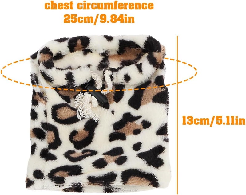Briny River 2pcs Bearded Dragon Lizard Clothes Sweater Jacket, Leopard and Black - Image 4